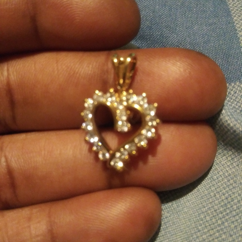 Gold over sterling silver heart pendent